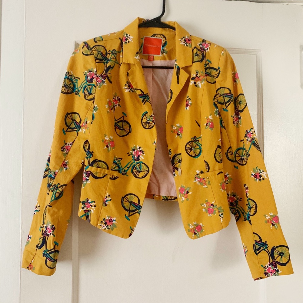 ModCloth bicycle print blazer/jacket